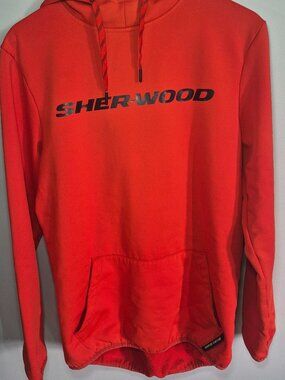 Sher-Wood Red Performance Hockey Hoodie Men's Small Athletic Pullover
